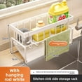 thumbnail image 1 of Soporte de esponja de cocina, escurridor, organizador de fregadero para almacenamiento de paño de cocina con gancho para colgar,BLANCO, 1 of 7
