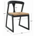 thumbnail image 3 of SAFAVIEH Couture Jamal Modern Paper Cord Solid Dining Chair, Black/Natural (Set of 2), 3 of 9