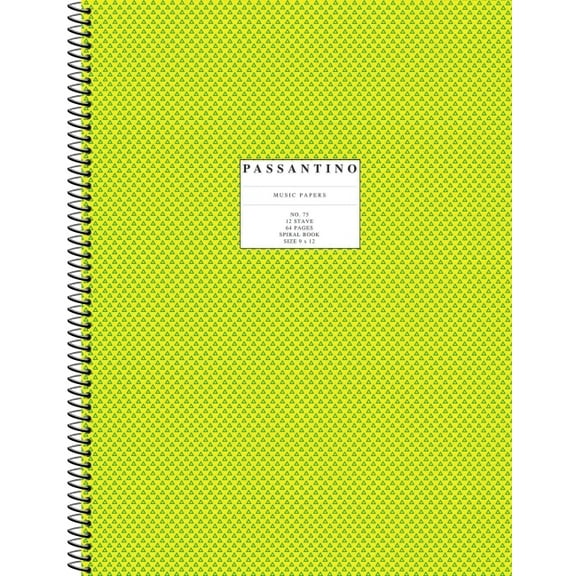 Passantino Manuscript Papers 75. Spiral Book: 12-Stave: Passantino Manuscript Paper, (Spiral-Bound)