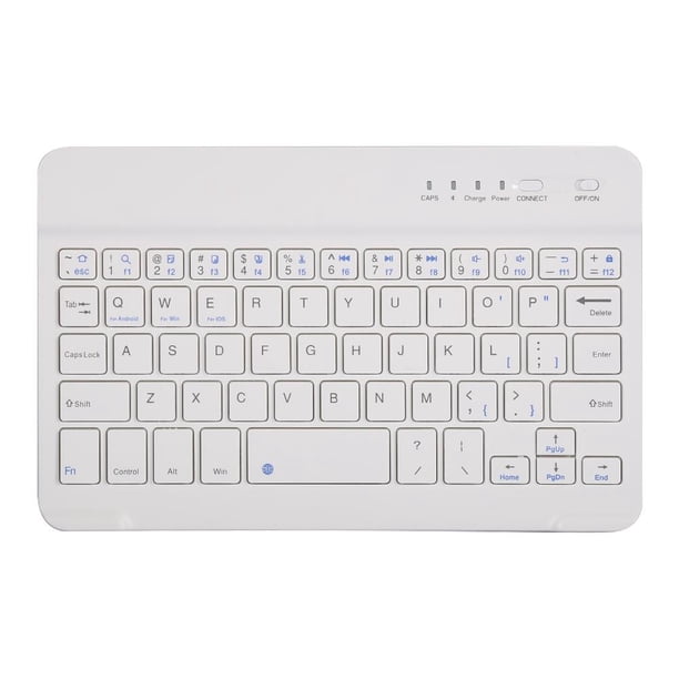 Teclado Bluetooth inal醡brico con Funda de Cuero con Tapa de Cartera Cubierta Desmontable Teclado para 4.5 '' 6.8 '' Tel閒onos Inteligentes iOS, Android y Windows(White) inalámbrico ligero Higoodz Accesorios Electrónicos