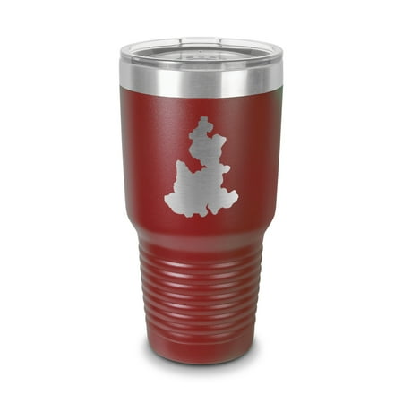 

Puebla State Shaped Tumbler 30 oz - Laser Engraved w/ Clear Lid - Stainless Steel - Vacuum Insulated - Double Walled - Travel Mug - pu pue mexico free and sovereign state of - Maroon