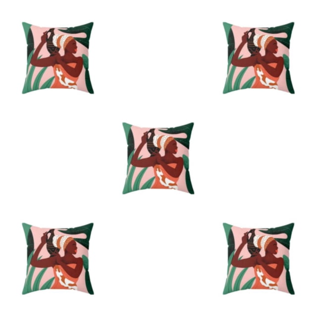 maskred Soft And Durable Throw Pillows Covers Are Easy To Clean And Fit Home Decoration W0134-11 5Set