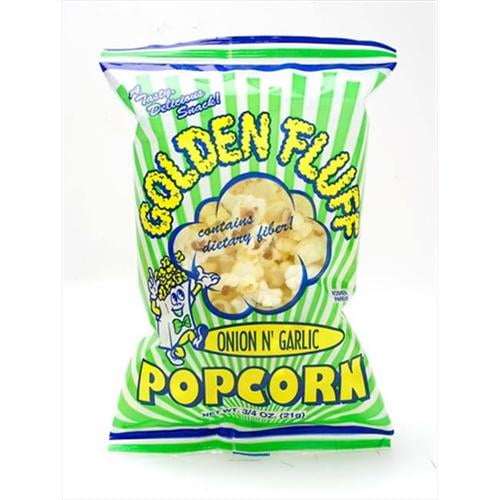 Golden Fluff 30003 Small OnionGarlic Popcorn, Case of 48 x . 75 oz