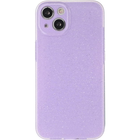 Compatible with iPhone 14 Plus Case Stylish Bright Fluorescence Silicone Phone Cover Cute Jelly Candy Shiny Bling Sparkle Cover Slim Smooth Flexible Protective Phone Cover Purple