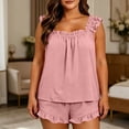 thumbnail image 4 of OSFVNOXV Pajamas for Women Plus Size Lounge Set,2-Piece Cute Silky Pajama Tank Top with Elastic Waist Shorts Soft Comfy Sleepwear,XL-5XL, 4 of 7