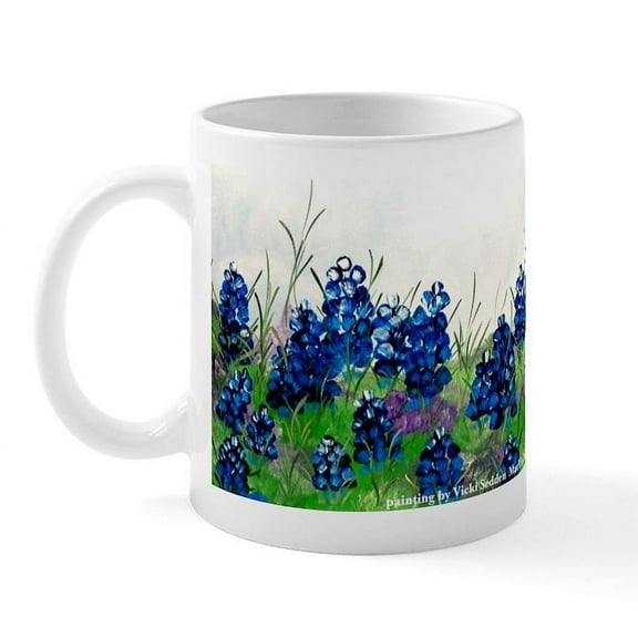 CafePress - Bluebonnet Painting Mug - 11 oz Ceramic Mug - Novelty Coffee Tea Cup