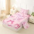 thumbnail image 2 of Manfei Cute Pink Bowtie Twin Sheet Sets For Kids,3D Kawaii Letter B Monogram Bedding,3 Pieces, 2 of 6