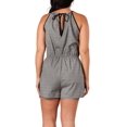 thumbnail image 2 of eVogues Plus Size Relaxed Fit Sleeveless Romper Patterned Gray, 2 of 7