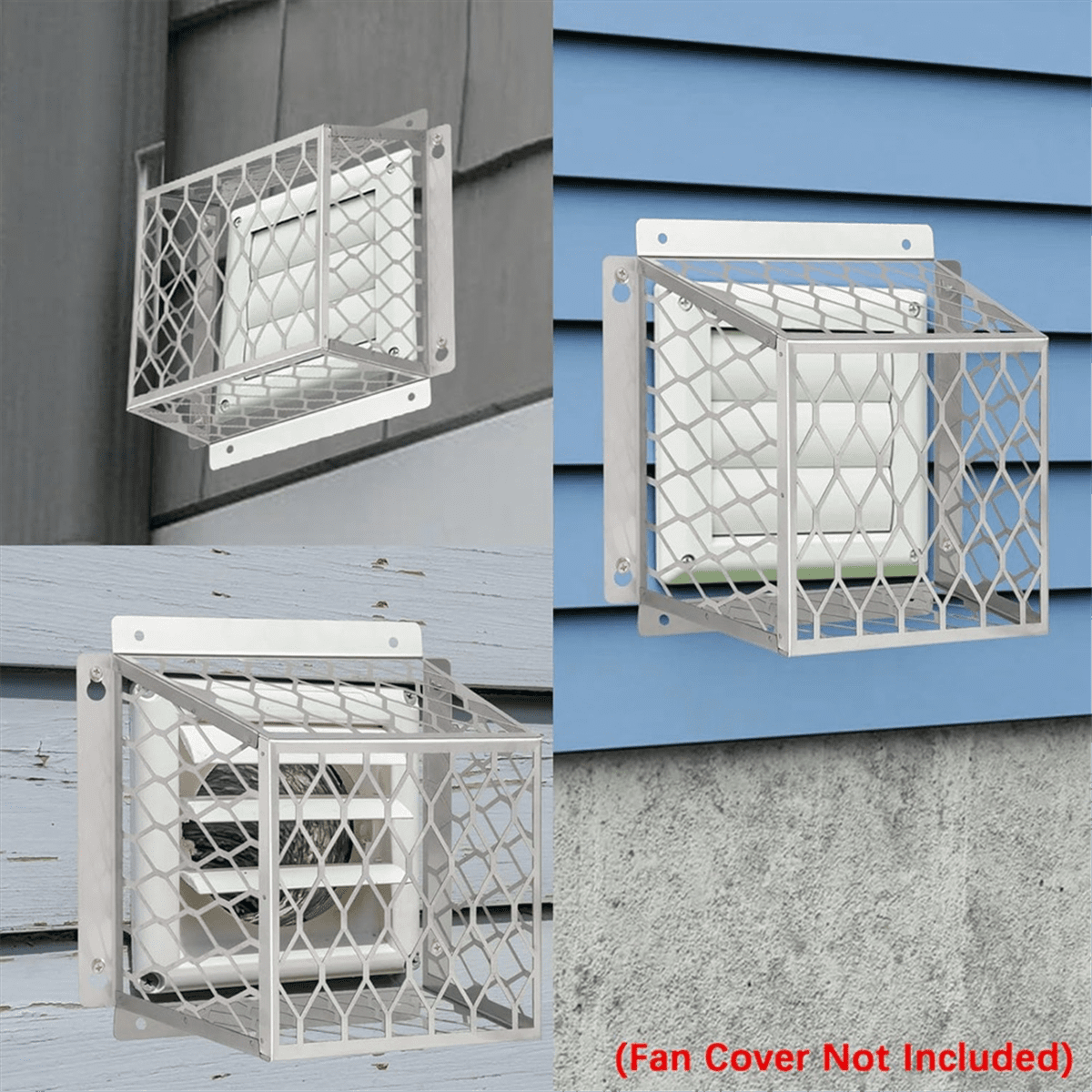 2pcs Dryer Exhaust Guard Vent Cover for 3 to 4 Inch Fan Cover,Ventilation Bird Cage for Bathroom Exhaust Ventilation Fan,2 x Dryer Exhaust Guard Vent Cover,White