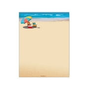 Beach Stationery - 8.5 x 11 - 60 Beach Letterhead Sheets - Chair & Unbrella Pape