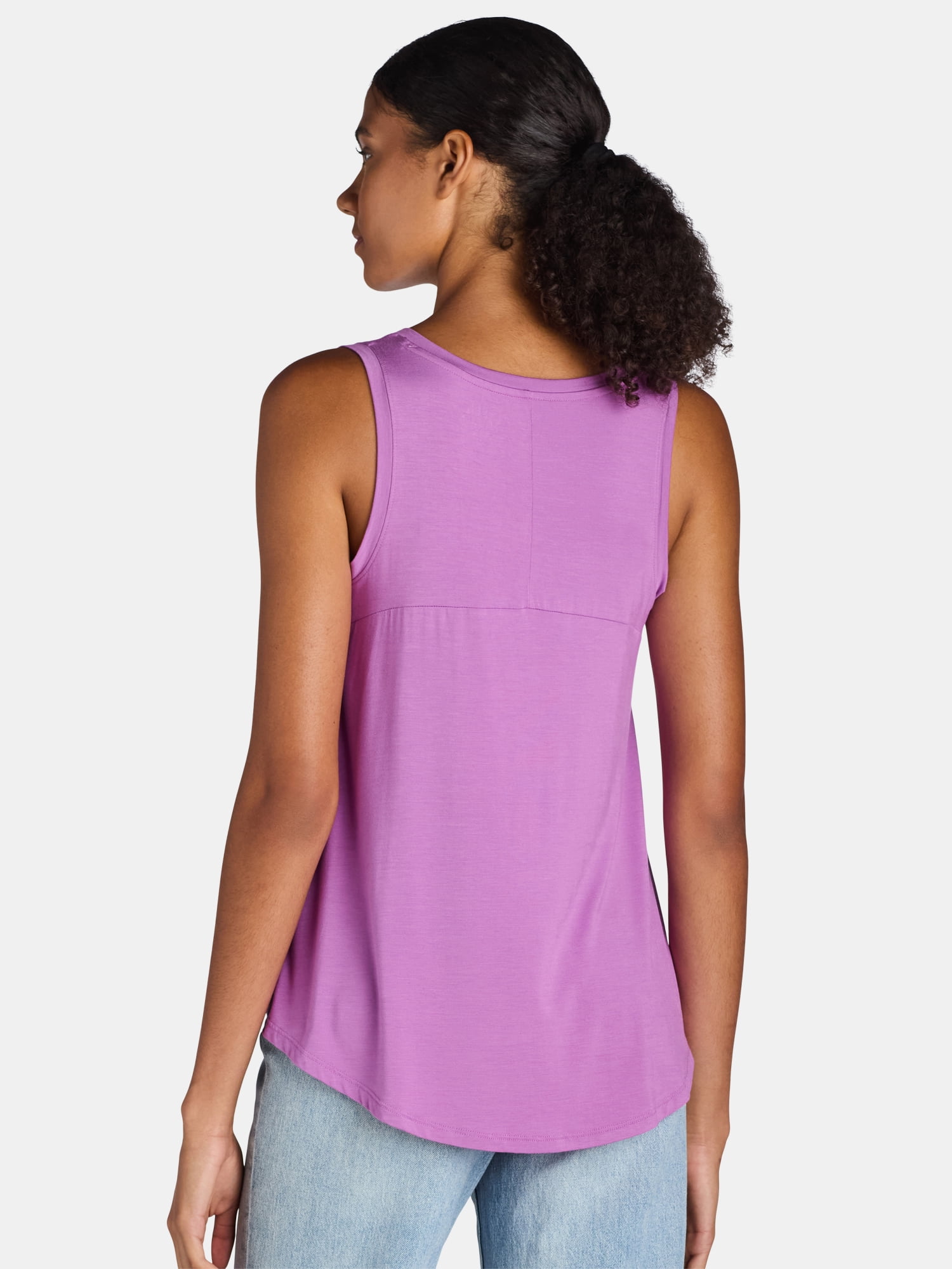 Time and Tru Women's High Low Tank Top, 2-Pack, Sizes XS-XXXL
