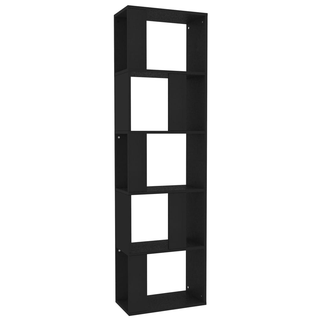 Kepooman Modern 5-Tier Vertical Corner Bookcase for Office Living Room Bedroom, 17.7" x 9.4" x 62.6", Black Kepooman Modern 5-Tier Vertical Corner Bookcase for Office Living Room Bedroom, 17.7" x 9.4" x 62.6", Black