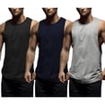 thumbnail image 6 of COOFANDY Men's 3 Pack Workout Tank Tops Sleeveless Gym Shirts Bodybuilding Fitness Muscle Tee Shirts, 6 of 9