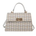 thumbnail image 1 of Bolso clásico a cuadros para mujer, Bolso de hombro de lana, Bolso cuadrado, Bolso de mano (blanco), 1 of 4