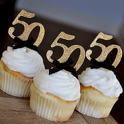 50th Birthday Party Ideas. Ships in 1-3 Business Days. Number "50" Cupcake Toppers. Set of 12.