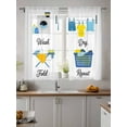 thumbnail image 4 of Laundry Room Sheer Curtains 63 Inch Long 2 Panels, Wash Dry Fold Repeat Light Filtering Rod Pocket Semi Sheer Curtains, Sheer Voile Drapes for Living Room Bedroom, 52"x63", 4 of 5