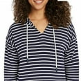 thumbnail image 3 of Buffalo David Bitton Women's Soft Knit Relaxed Fit Hoodie With Pockets Size: M, Color: White/black, 3 of 5