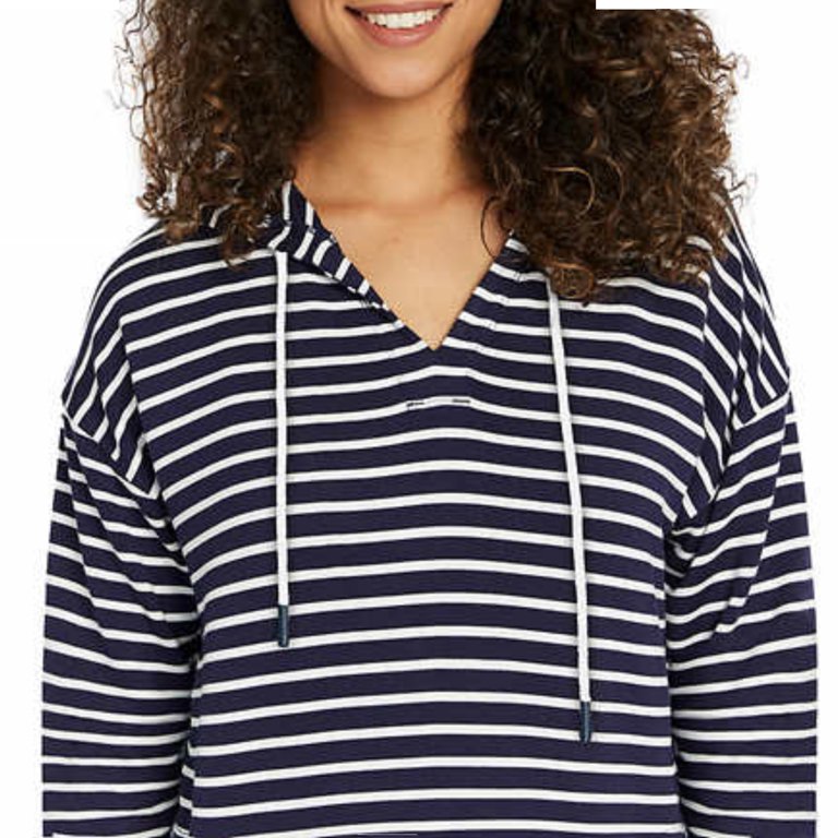 Buffalo David Bitton Women's Super Soft Sweatshirt Striped Print Side  Pockets Hoodie - Walmart.com