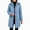 Blue, variant on Cardigan for Women Hooded Long Fleece Jacket Button Down Outerwear