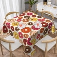 thumbnail image 2 of Zufioo Donut Print Square Decorative Tablecloth, Wrinkle-resistant, Waterproof and Oil-resistant Tablecloth Coffee Table Cloth, Suitable for Restaurants-54"x54", 2 of 8