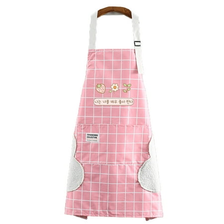 

Gwong Waterproof Adjustable Apron Different Styles Easy to Wear Cute Cooking Apron for Kids(Pink)