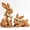 Brown, variant on Ayieyill 2 Pcs Easter Rabbit Decor, Easter Rattan Bunny Resin Ornaments for Home Courtyard Tabletop to Enhance The Easter Atmosphere