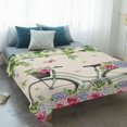 thumbnail image 4 of Farmhouse Spring Blanket Soft Cozy Warm Throw Blanket for Couch, Plush Fuzzy Flannel Fleece Blankets for Sofa, Retro Bicycles Flowers Vines Butterfly Bed Blankets Lightweight Gifts for Women, 50"x60", 4 of 9