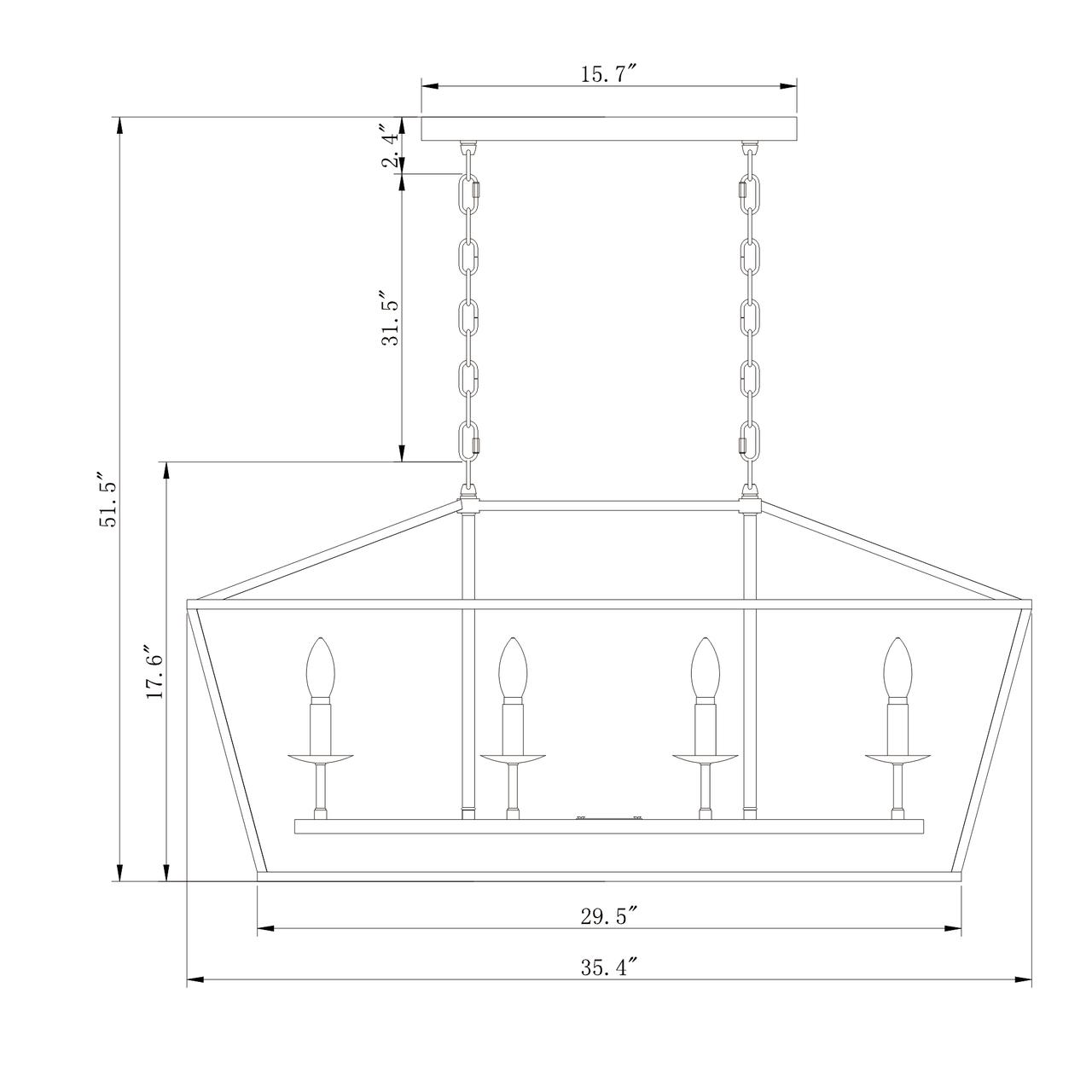 The Gray Barn Katydid 36-inch Matte Black 4-light Chandelier
