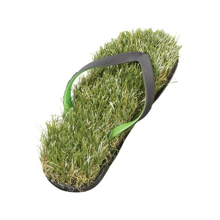 Reef Rubber Sole Sandals - Men's Faux Grass Flip-Flop Sandals - Recycled Rubber Sole - Green - XS