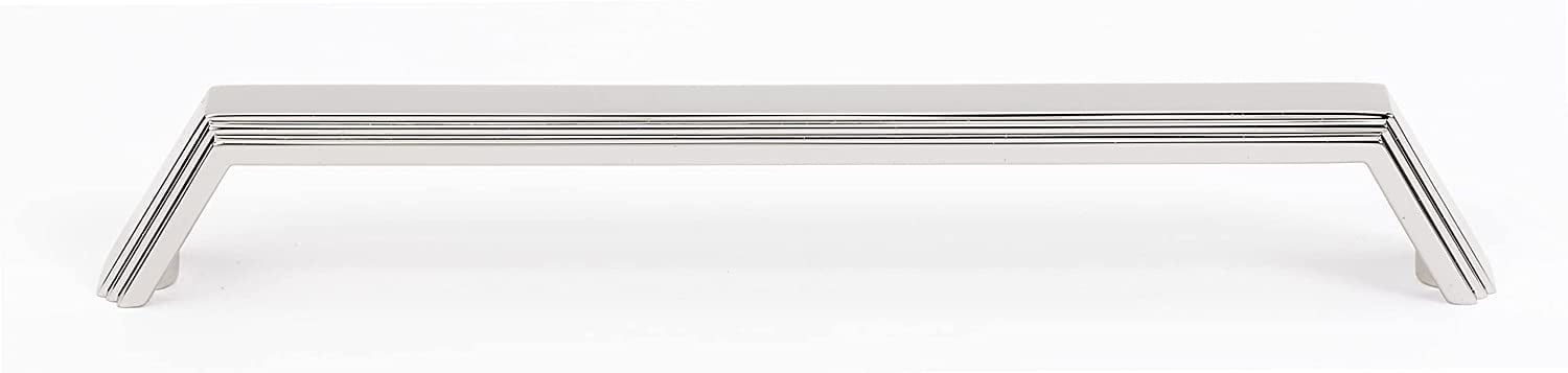 Alno A427-8-PB/NL Nicole 8" Center To Center Solid Brass Modern Angled Ridged Cabinet