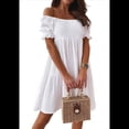 thumbnail image 3 of Vestidos de Verano para Mujer con Mangas Farol, Volantes y Hombros Descubiertos. L, 3 of 9