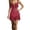 Red, variant on Women's Western Fringe Suede Mini Dress, Pink Cowgirl Dress, Bodycon Zip-Front Strap Dress for Music Festivals & Casual Wear Red S