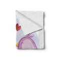thumbnail image 2 of Kissing Soft Flannel Fleece Throw Blanket, Green and Mauve Birds Illustration Ahead of Circle Pattern on Plain Background, Cozy Plush for Indoor and Outdoor Use, 50" x 70", Multicolor, by Ambesonne, 2 of 6