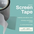 thumbnail image 3 of Home Intuition 4 inch Fiberglass Window Screen Repair Tape Patch for Ripped Screen Doors and Windows, Gray, 3 of 7
