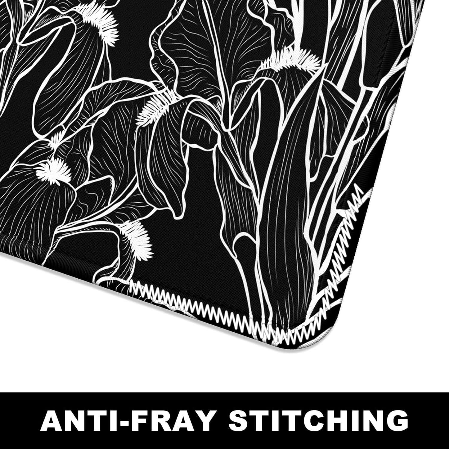 Large Mouse Pad, Desk Pad, XXL XL Extended Gaming Mouse Pad, Desk Mat for Office & Home, Long Keyboard Mat, Huge Mouse Pad, Desktop Full Cover 35.5 x 15.7 Inches, Art Impressionist Flower Black