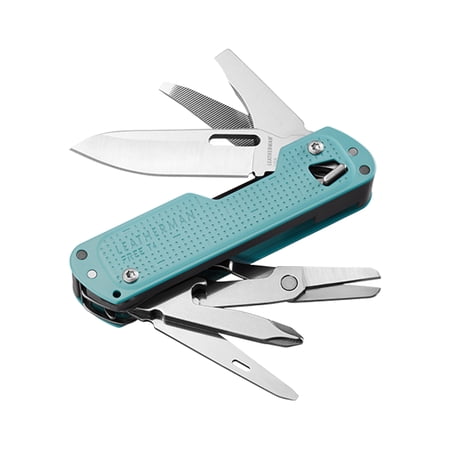 LEATHERMAN  FREE T4 Multitool and EDC Knife with Magnetic Locking and One Hand Accessible  Built in the USA  Stainless  Arctic