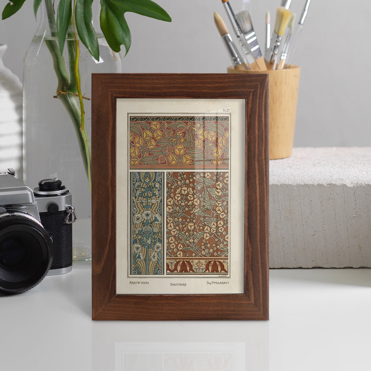 Nouveau Decorative II - Framed Print w/glass - Chestnut