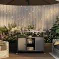 thumbnail image 5 of YODOLLA Outdoor Bar Cart with Rattan Storage Cabinet, Outdoor Prep Table Grill Cart with Rolling Wheels, Gray, 5 of 7