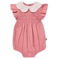 thumbnail image 2 of Modern Moments by Gerber Baby Girl Smocked Bubble Romper with Eyelet Collar, Sizes 0/3 Months - 24 Months, 2 of 11