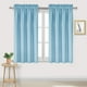 thumbnail image 4 of Cortinas de ahorro de energía, Estilo escandinavo, Color sólido, Seda, 2PC de oscurecimiento, Aislamiento térmico, 96X213cm, Azul claro, 4 of 5