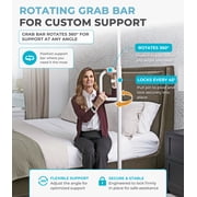 Stander Wonder Pole with Rotating Single Grab Bar, Tension Mounted Floor to Ceiling Transfer Pole for Seniors & Elderly Adults, No-Drill Support Rail with Assist Handle for Home & Bath Safety, White