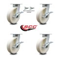 thumbnail image 2 of 8 Inch Kingpinless Nylon Wheel Caster Set 4 Brakes 2 Swivel Locks Service Caster, 2 of 2