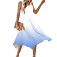 thumbnail image 2 of gakvbuo Summer Tank Dress For Women Maxi Dress Sundress Womens Dresses Sleeveless Round Neck Drawstring Casual Ruffle A-Line Mini Dress, 2 of 8