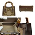 thumbnail image 3 of Pre-Owned GUCCI Handbag Shoulder Bag Jumbo GG Diana Tote Canvas Leather Brown Women's 655661 z1915 (Good), 3 of 5