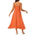 thumbnail image 3 of INSPIRE CHIC Women's Sleeveless Casual Midi Dress 2024 Tie Front Flowy Summer Sundress Orange L, 3 of 5