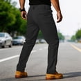 thumbnail image 5 of Dwellite Men's Work Pants 2026 Casual Trendy Cargo Pants Outdoor Hiking Solid Color Straight Leg Trouser with Pockets Black 3XL, 5 of 8