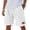 White, variant on YNGKMEA Men's Casual Linen Shorts Elastic Waist Drawstring Shorts Soft Lightweight Breathable Summer Loose Pocket Athletic Shorts