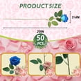 thumbnail image 2 of Rosas azules artificiales Jefuzh, 50 unidades, flores sintéticas de seda, 2 of 7