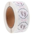 thumbnail image 1 of 1000 Pcs Gift Newborn Round Baby Shower Stickers Toddler Footprint Labels Thank U Stickers, 1 of 2