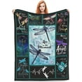 thumbnail image 4 of Yibo Dragonfly Decor Blanket Gifts for Girls Women Comfy Plush Flannel Fleece Lightweight Warm Soft Fluffy Fuzzy Dragonfly Blanket for Kids Adults Couch Sofa Bed, 4 of 7